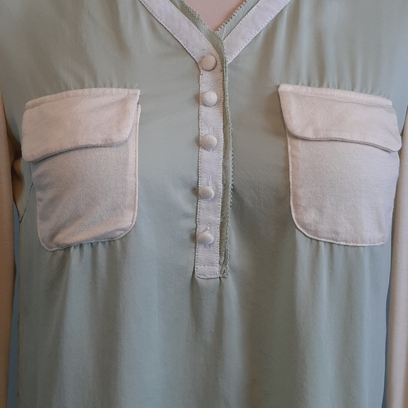 Tsumori Chisato silk apple green long sleeves top - Picture 7 of 9